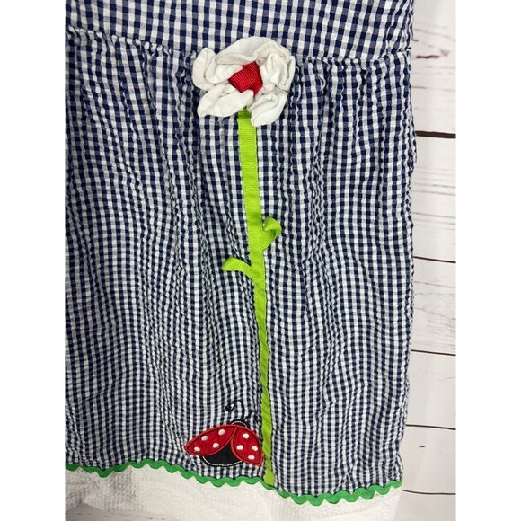Emily Rose Size 6 Sleeveless Plaid Lady Bug Spring Dress - Picture 4 of 7